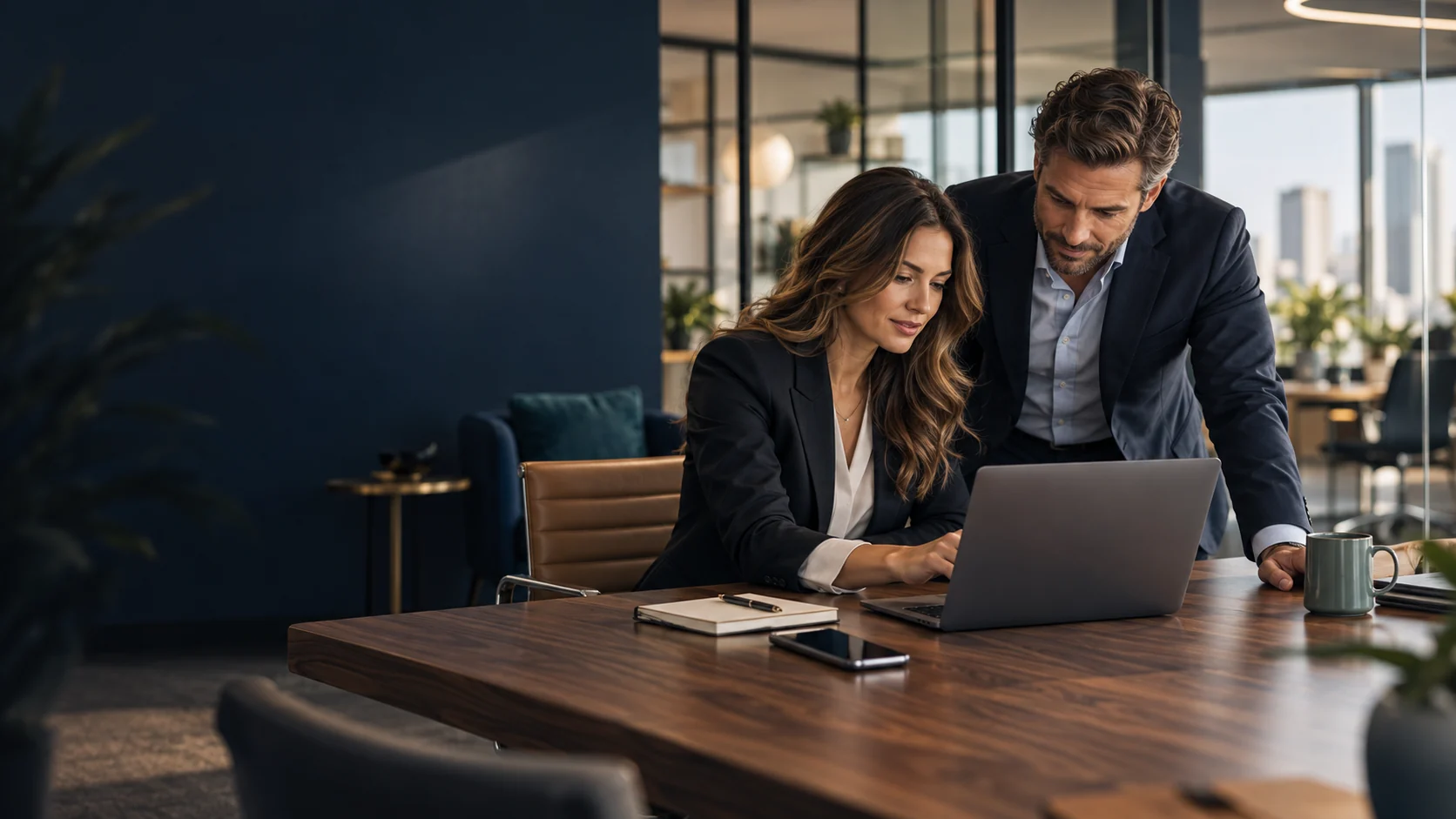 Concept image of professionals planning the next stage of a business